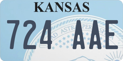 KS license plate 724AAE