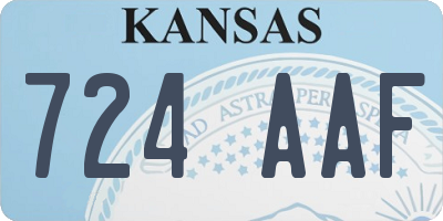 KS license plate 724AAF