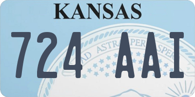 KS license plate 724AAI