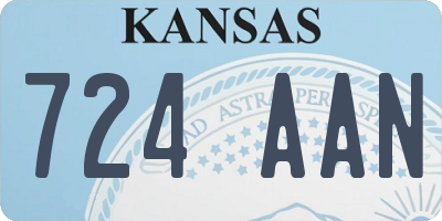 KS license plate 724AAN