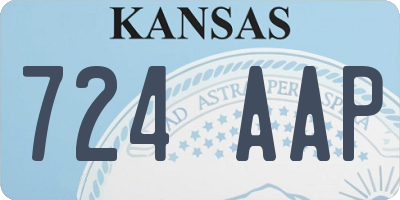 KS license plate 724AAP