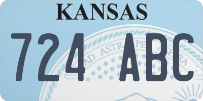 KS license plate 724ABC