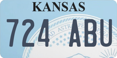 KS license plate 724ABU