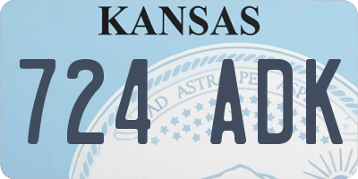 KS license plate 724ADK