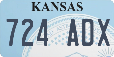 KS license plate 724ADX