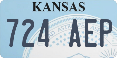 KS license plate 724AEP