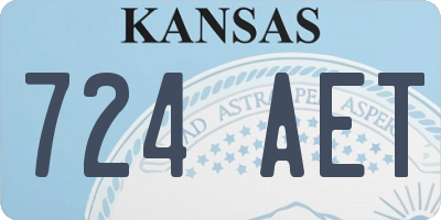 KS license plate 724AET