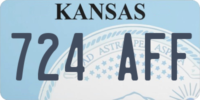 KS license plate 724AFF