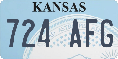 KS license plate 724AFG