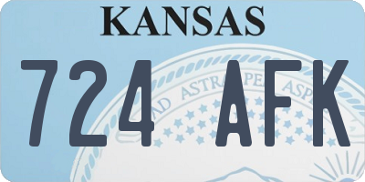 KS license plate 724AFK