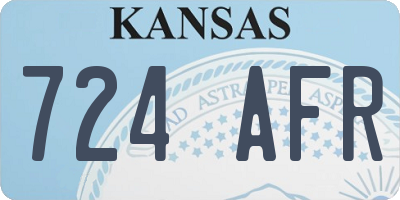 KS license plate 724AFR
