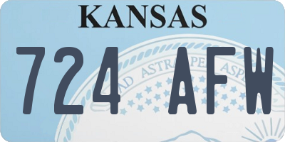 KS license plate 724AFW