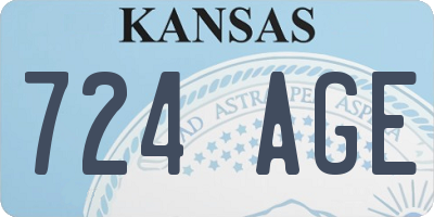 KS license plate 724AGE