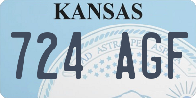 KS license plate 724AGF