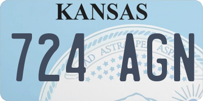 KS license plate 724AGN