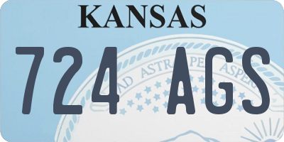 KS license plate 724AGS