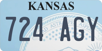 KS license plate 724AGY