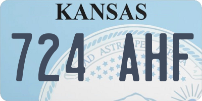 KS license plate 724AHF