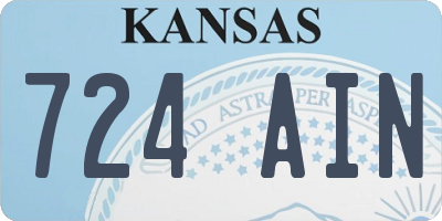 KS license plate 724AIN