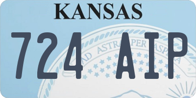 KS license plate 724AIP