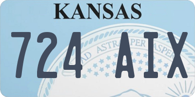 KS license plate 724AIX