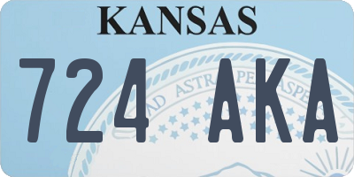KS license plate 724AKA