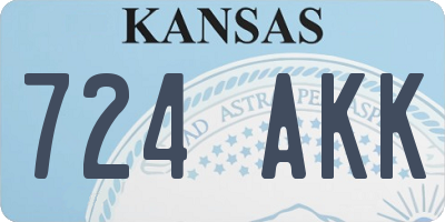 KS license plate 724AKK