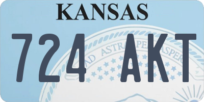 KS license plate 724AKT