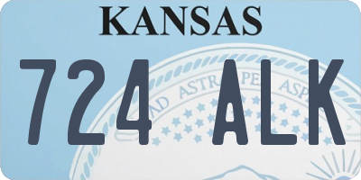 KS license plate 724ALK