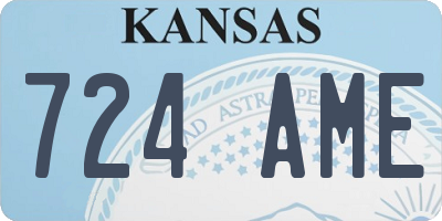KS license plate 724AME
