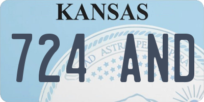 KS license plate 724AND