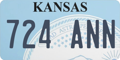 KS license plate 724ANN