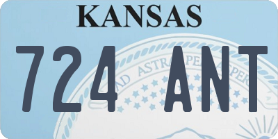 KS license plate 724ANT