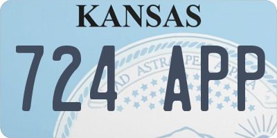 KS license plate 724APP
