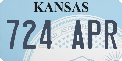 KS license plate 724APR