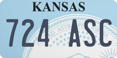 KS license plate 724ASC