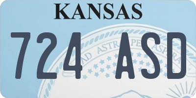 KS license plate 724ASD