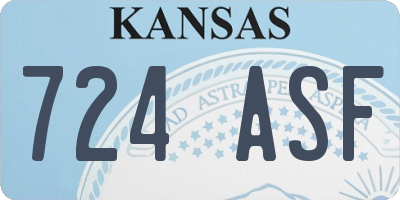 KS license plate 724ASF