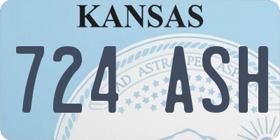 KS license plate 724ASH