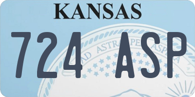 KS license plate 724ASP