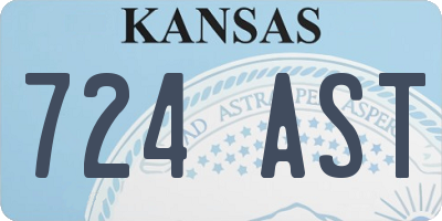 KS license plate 724AST