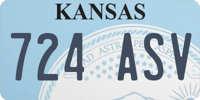 KS license plate 724ASV