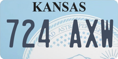 KS license plate 724AXW
