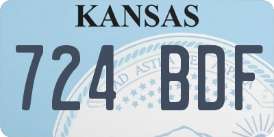 KS license plate 724BDF