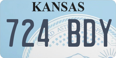 KS license plate 724BDY