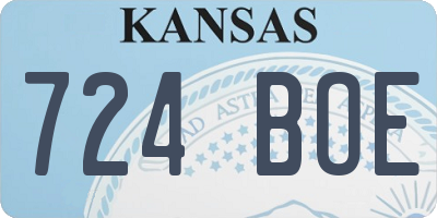KS license plate 724BOE