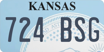KS license plate 724BSG