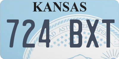 KS license plate 724BXT