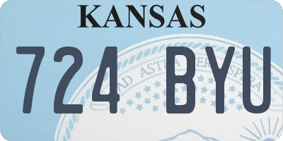 KS license plate 724BYU