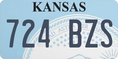 KS license plate 724BZS